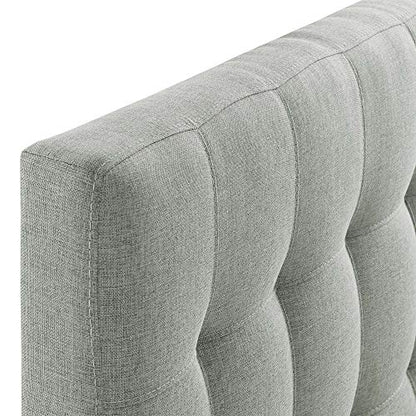 Ergode Lily Twin Upholstered Linen Fabric Tufted Headboard - Sophisticated and Durable Gray Bed Accessory
