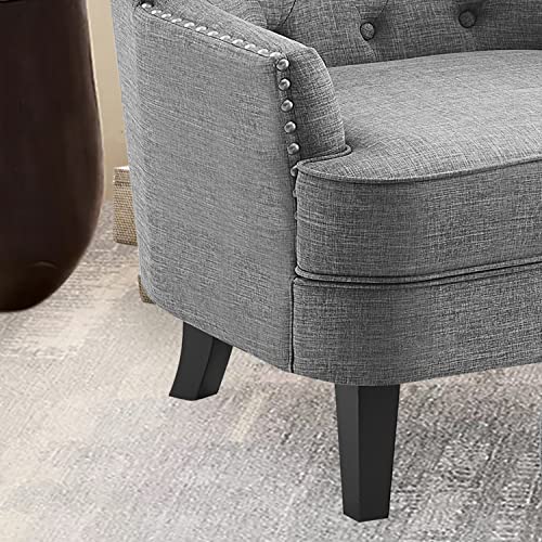 Rosevara Atlas Accent Chairs for Living Room & Bedroom, Comfy Polyester Gray Chairs - color: Polyester Gray