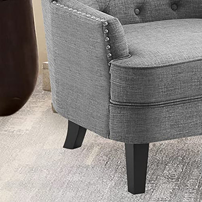 Rosevara Atlas Accent Chairs for Living Room & Bedroom, Comfy Polyester Gray Chairs - color: Polyester Gray