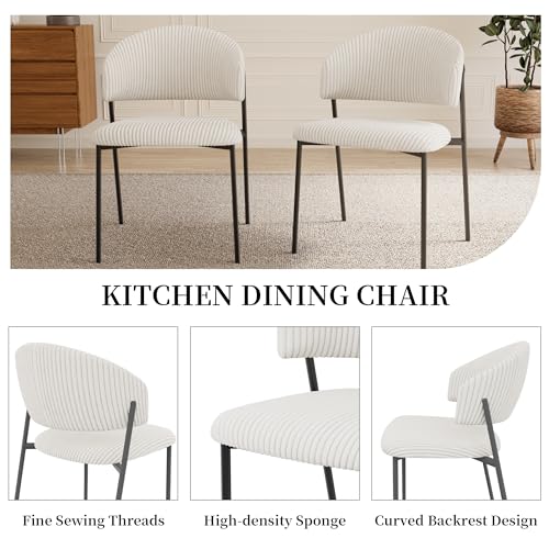 HIPIHOM 45.3 Inch Round Dining Table Set for 4, Mid Century Modern Small Coffee Set for Dining Room Kitchen Apartment (Cream Table + 4 White Shell Chairs) - color: Cream Table+4 Shell White Chairs