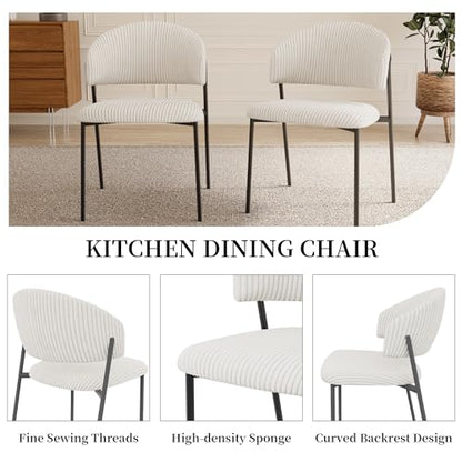HIPIHOM 45.3 Inch Round Dining Table Set for 4, Mid Century Modern Small Coffee Set for Dining Room Kitchen Apartment (Cream Table + 4 White Shell Chairs) - color: Cream Table+4 Shell White Chairs