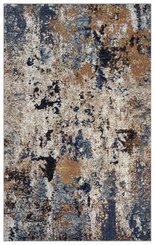Keen Home Design Abstract Non-Shedding Area Rug, Soft Thick Pile, 4x6 | Polypropylene High Pile, Jute Back; Ideal For Bedroom, Home Office, Nursery, Living Room - color: Skies Multi, size: 4' x 6' (Rectangular)