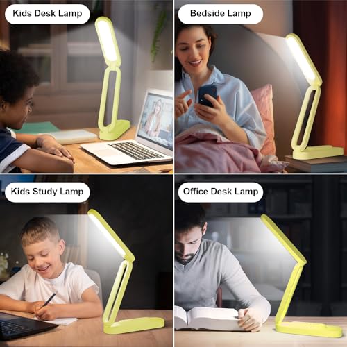 Giryuhd LED Desk Lamp for Office Home & Battery Operated Lamp Rechargeable Lamp Foldable & Portable Light, LED Desk Light Strip, 3 Brightness Dimmable Small Desk Lamp Reading Lamp (Yellow) - color: Yellow