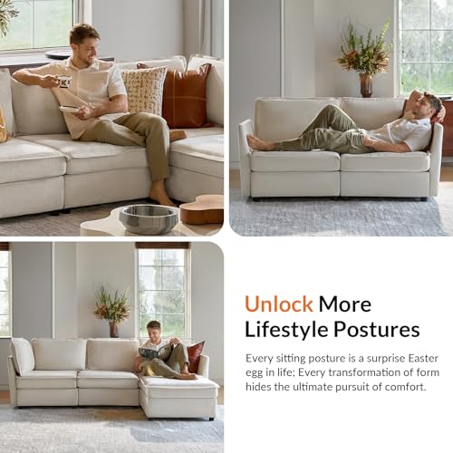 HULALA HOME Backrest Cushion for Sectional Sofa Couch, Beige - color: Beige, size: Backrest Cushion