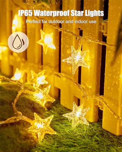 Minetom Star String Lights - color: Warm White - 66ft