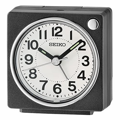 SEIKO Fuji Dark Bedroom Alarm Clock, Metallic Black - color: Metallic Black