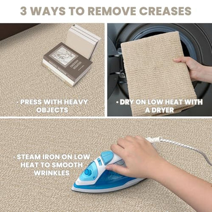 Washable Runner Rug, Non Slip Hallway Runner, 3x18 Ft, Sand/Beige | Washable Braided Runner Carpet Non Slip Rubber Dot Backed, For Hallway, Kitchen, Entryway, Bedroom, Laundry Room, Foyer - color: Sand/Beige, size: 3' x 18' (Rectangular)