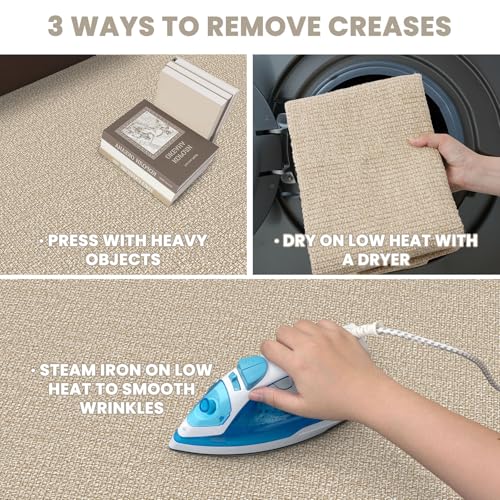Washable Runner Rug, Non Slip Walkway Runner, 3x7 Ft, Sand/Beige | Washable Braided Runner Carpet, Non Slip Rubber Dot Backed, For Hallway, Kitchen, Entryway, Bedroom, Laundry Room, Foyer - color: Sand/Beige, size: 3' x 7' (Rectangular)
