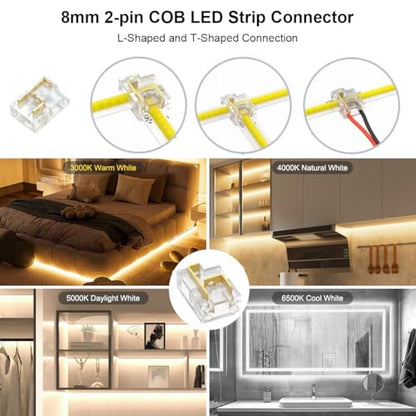 COB LED Strip Light White, Dimmable 2700K-6500K High Density 6080LEDs 24V Flexible LED Tape Light with Remote and APP Control, for Under Cabinet Bedroom Kitchen DIY Lighting,1 Rolls of 32.8ft - style: 32.8FT-2700K-6500K Tunable White