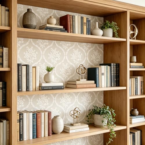 TACHIO Floral Peel and Stick Wallpaper French Country Contact Paper 17.5" x 118" Waterproof Self Adhesive Wall Paper for Bedroom Living Room & Accent Walls Vinyl Removable Renter Friendly - size: 17.5" x 118"