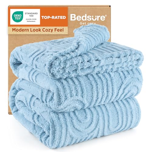 Bedsure GentleSoft Fleece King Size Blanket for Bed - Super Soft & Cozy, Fluffy Blankets for Women & Girls, Ideal for Sofa & Couch, Blue, 108x90 Inches - color: Blue, size: King (108" x 90")