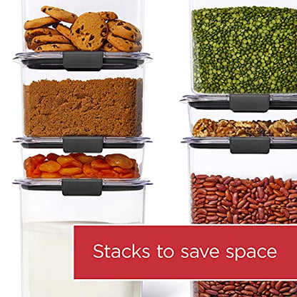 Rubbermaid Brilliance Pantry Airtight Food Storage Container, BPA-Free 7.8 Cup, Ideal for Brown Sugar - Efficient, Leak-Proof and Dishwasher-safe - size: 7.8 Cup