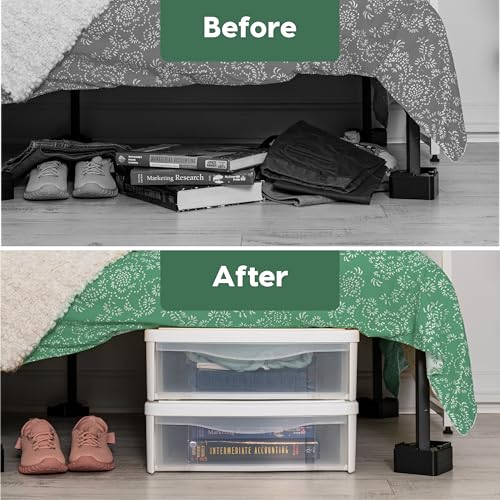IRIS USA 2-Pack, 22 Qt. Under Bed Storage Bin with Sliding Drawer, White | Store seasonal clothing, shoes, blankets, linens and household essentials neatly under beds to maximize storage space - style: 22 Qt. - 2 Pack