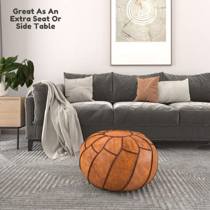 Moderner Pouf Ottoman Pumpkin Color - color: Pumpkin