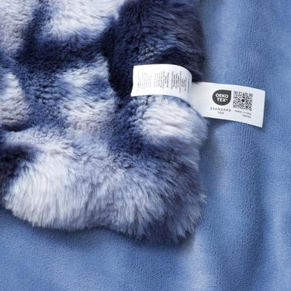 Faux Fur Throw Blanket, Ultra Soft Fuzzy Plush Bubble Blanket for Couch, Bed & Living Room, 60"x80", Tie-dye Blue - color: Tie-dye Blue, size: 60" x 80"