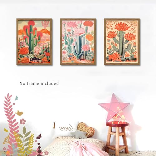 Vintage Desert Cactus Wall Art Prints Set of 9 – Mexican Botanical Cactus Posters, Western Country Style Wall Decor for Living Room Bedroom Office – 12x16in Unframed - color: Cactus, size: 16L" x 12W"