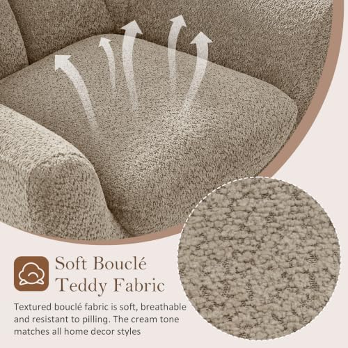 34.6" Oversized Accent Chairs with WingBack, Set of 2, Teddy Camel | High Back, Wide Armrests, Metal Legs, Cozy Deep Seat Armchair , Reading Chair for Living Room, Bedroom, Apartment, Office - color: Camel, size: Set of 2