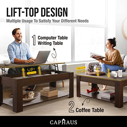 CAPHAUS 47' Natural Oak Lift Top Coffee Table with Storage, 110 lbs Capacity, 11 lbs Lifted - color: Natural Oak, size: 47"