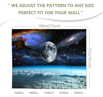 Galaxy Starry Sky Wall Mural Wallpaper | 108"x75", for Bedroom Living Room Bathroom, Textured Fabric, Not Peel and Stick - color: Mural 15, size: 108" x 75"