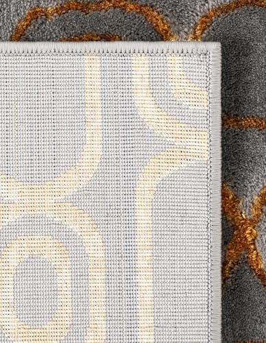 Rugs.com Vogue Geo Collection Rug – 2x3 Gray Medium-Pile Rug Perfect for Entryways, Kitchens, Breakfast Nooks, Accent Pieces - color: Gray and Gold, size: 2' x 3' Rectangular