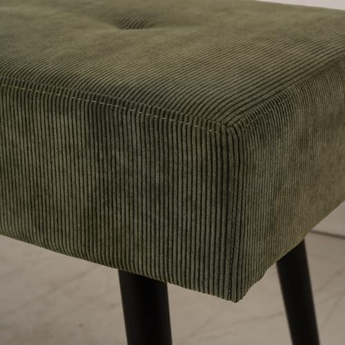 Comfy to go Entryway Bench - Green Bench for Bedroom, Modern Ottoman End of Bed, Corduroy Padded Benches for Living Room, Foyer, Mudroom, Hallway - 39" L x 14" W x 17" H | Corduroy Padded Benches for Living Room, Foyer, Mudroom, Hallway - 39" L x 14" W x