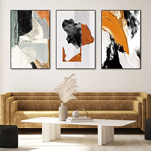 Canvas Wall Art Aesthetic Abstract Graffiti Large 32" X 24" Set of 3 Minimalist Wall Decor Modern Nature Art Posters Prints Frame Wall Art For Living Room Bedroom Bathroom Kitchen Office - color: Blue,White, size: 32" X 24"