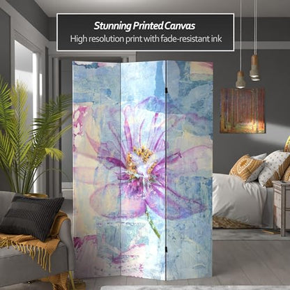 6 ft. Tall Double Sided Love Blossom Canvas Room Divider - color: Love Blossom