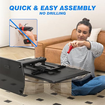 Rfiver Universal Swivel TV Stand for 27-50 55 60 Inch TVs | Height Adjustable Tabletop TV Stand Holds up to 88 lbs, Pedestal TV Stand with Tempered Glass Base, Replacement TV Mount - size: 27-60 inch