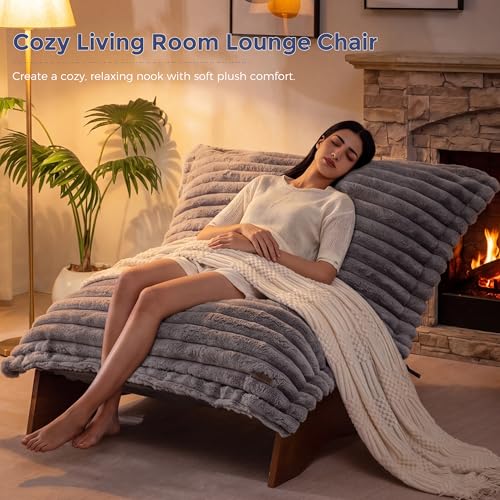 MAXYOYO Adjustable Living Room Chair, 3-Position Bean Bag Chair with Frame | Upholstered Accent Chair with Frame, Removable Cushion, Soft Reclining Lounge for Bedroom, Apartment, Office, Grey - color: Striped Grey
