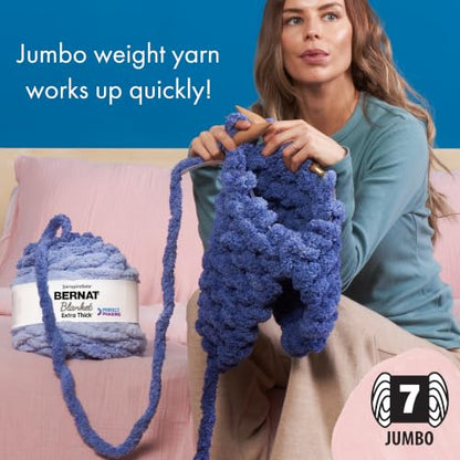 Bernat Blanket Extra Thick Perfect Phasing Chunky Yarn for Hand Knitting, Crocheting, Crafts & Amigurumi - 100% Polyester - #7 Jumbo - 21.2oz/600g - 65 Yards - Deep Navy - color: Deep Navy, size: 1 Pack, style: Extra Thick Perfect Phasing