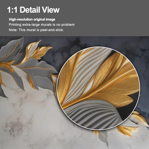 Simple Modern Abstract Gold-Leaf wall Mural Peel and Stick Wallpaper for Bedroom Living Room - 58"x80" - color: B21, size: 58"x80"