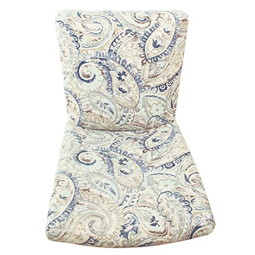 HomePop Classic Parsons Dining Chair - Blue Velvet Paisley Print (Set of 2) - color: Blue Velvet, style: Pack of 2