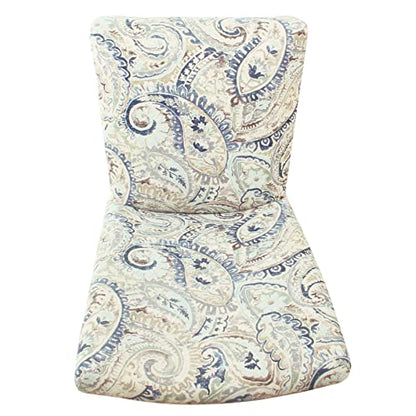 HomePop Classic Parsons Dining Chair - Blue Velvet Paisley Print (Set of 2) - color: Blue Velvet, style: Pack of 2