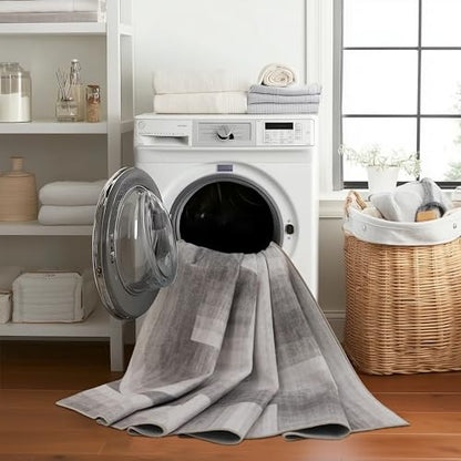 Machine Washable Area Rug Runner - Living Room Bedroom Bathroom Kitchen Entryway Office - Non-Slip Baking Low Pile Stain Resistant Premium - Modern Geometric - Lyra - Beige 2'6" x 6' - color: Lyra - Beige, size: 2'6" x 6' (Rectangular)