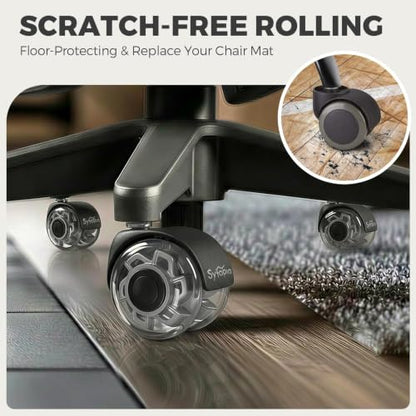 Office Chair Wheels 2 Inch Replacement for All Hardwood and Carpet Floors - color: Grey-B-2 Inch