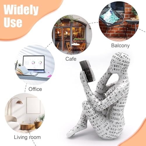 Reading Figurine Bookshelf Decor, Creative Abstract Thinker Statue, Home Office Modern Shelf Desk Book Decoration