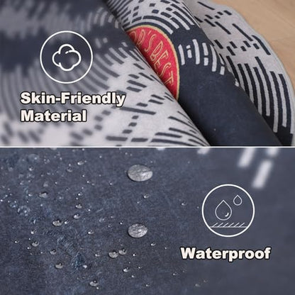 Vinyl Record 5ft Round Rug, Non-Slip Round Area Rug for Living Room, Bedroom, Dining Room Table, Large Circle Area Rugs, Soft Circle Rugs for Home Decor Aesthetic, Low-Pile&Waterproof Alfombra Redonda - size: 5' (Round)