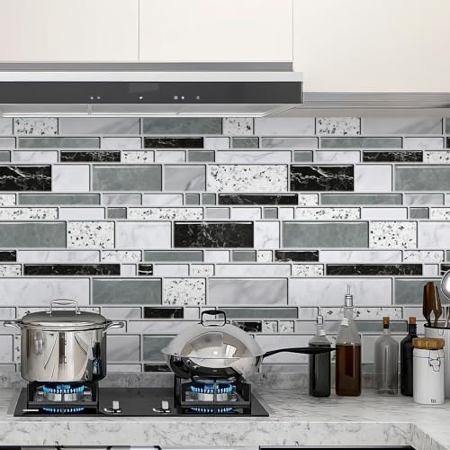 WENMER Peel and Stick Backsplash Wallpaper, Kitchen Backsplash Wallpaper, Kitchen Peel and Stick Wall Paper, Tile Contact Paper for Countertop, Bathroom 17.7"x 1181" - size: 17.7" x 1181"