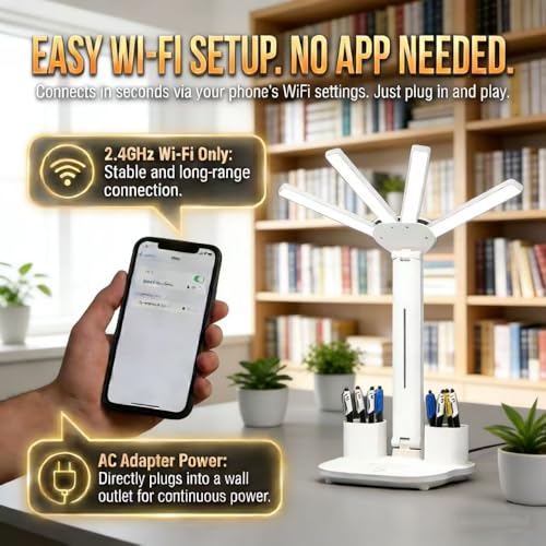AI Smart Talking Desk Light with Clock,Interactive Talking Storyteller & Educational Companion, Adjustable Foldable Table Lamp with Pen Holder, 3 Brightness Levels, USB Charging Port