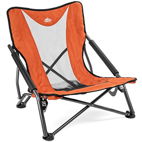 Cascade Mountain Tech Folding Camp Chair for Camping, Beach, Picnic, Barbqeues, Sporting Events with Carry Bag - color: Orange