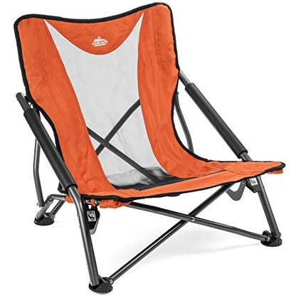 Cascade Mountain Tech Folding Camp Chair for Camping, Beach, Picnic, Barbqeues, Sporting Events with Carry Bag - color: Orange
