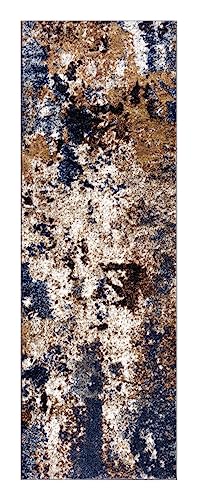 Keen Home Design Runner Rugs - 32"x119" Non-Shedding, Thick Pile Abstract Rugs for Kitchen, Living Room, Bedroom, Dining Room, Entryway - Size: 2'8" x 9'11", Skies Multi - color: Skies Multi, size: 2'8" x 9'11" (Runner)