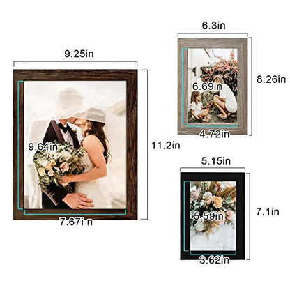 LUCKYLIFE Gallery Wall Frame Set, Picture Frames Collage 10-Pack for Wall or Tabletop with 8x10 5x7 4x6 Frames in 3 Different Finishes - color: Brown&Gray&Black