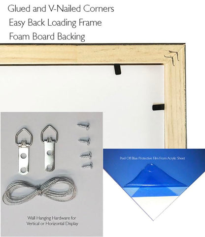 Pack of 4 Gold Bamboo 20x30 Picture Frames | Solid Wood | UV-Resistant Acrylic | Easy Gallery Wall Setup - color: Gold Bamboo, size: 20X30