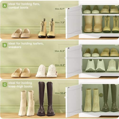 2-Tier Storage Bench, Shoe Bench with Adjustable Shelf & Lift Top Storage, Entryway Bench with Cushioned Seat,13.8"D x 36.2"W x 19.7"H, Shoe Organizer for Entryway, Living Room, Bedroom, White - size: 13.7"D x 36.2"W x 19.6"H