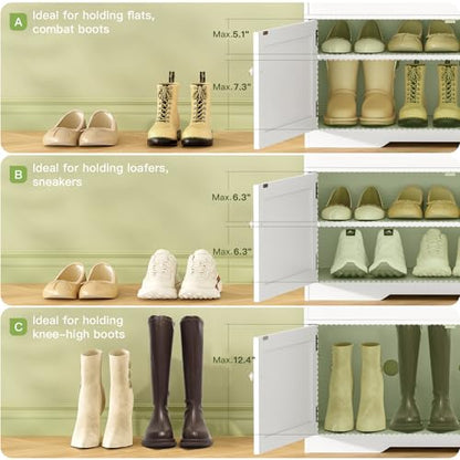 2-Tier Storage Bench, Shoe Bench with Adjustable Shelf & Lift Top Storage, Entryway Bench with Cushioned Seat,13.8"D x 36.2"W x 19.7"H, Shoe Organizer for Entryway, Living Room, Bedroom, White - size: 13.7"D x 36.2"W x 19.6"H
