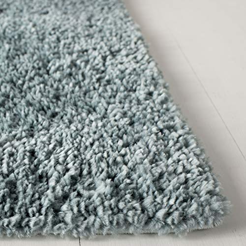 SAFAVIEH August Shag Collection Accent Rug - 2'3" x 4', Aqua, Solid Design, Non-Shedding & Easy Care, 1.2-inch Thick Ideal for High Traffic Areas in Entryway, Living Room, Bedroom (AUG900J) - color: Aqua, size: 2'3" x 4' (Rectangular)