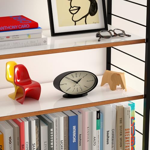 NEWGATE® Ronnie Alarm Clock | Oval Retro Design | Black Soft Rubberised Finish | Ideal for Bedside, Desk or Shelf | Modern, Retro mid-Century Bedroom & Office Accessory - color: Silicone Black