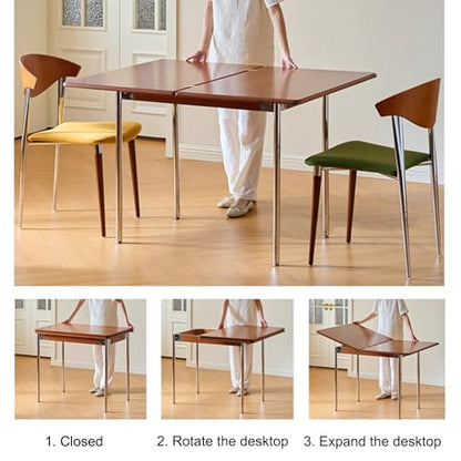 Multifunction Drop Leaf Kitchen Table Folding Expandable Dining Table for Small Spaces Dining Living Room Apartment