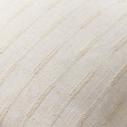Set of 2 Throw Pillow Covers 18x18 Linen Decorative Couch Pillow Cases Neutral Beige Farmhouse Textured Square Accent Pillow Covers for Living Room Sofa Bedroom - color: Beige, size: 18" x 18" (Pack of 2)